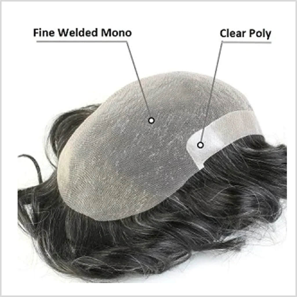 fine welded mono pu sidesback hair systems for men